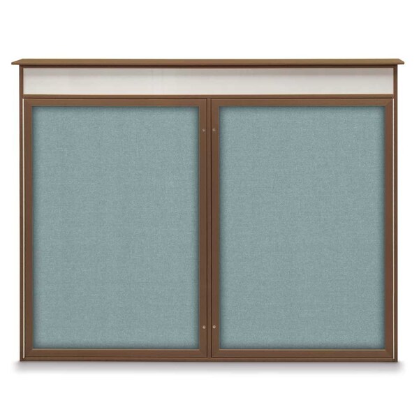 United Visual Products Single Door Enclosed Indoor Letterboard UV1125-SATIN-GREY - main